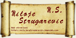 Miloje Strugarević vizit kartica